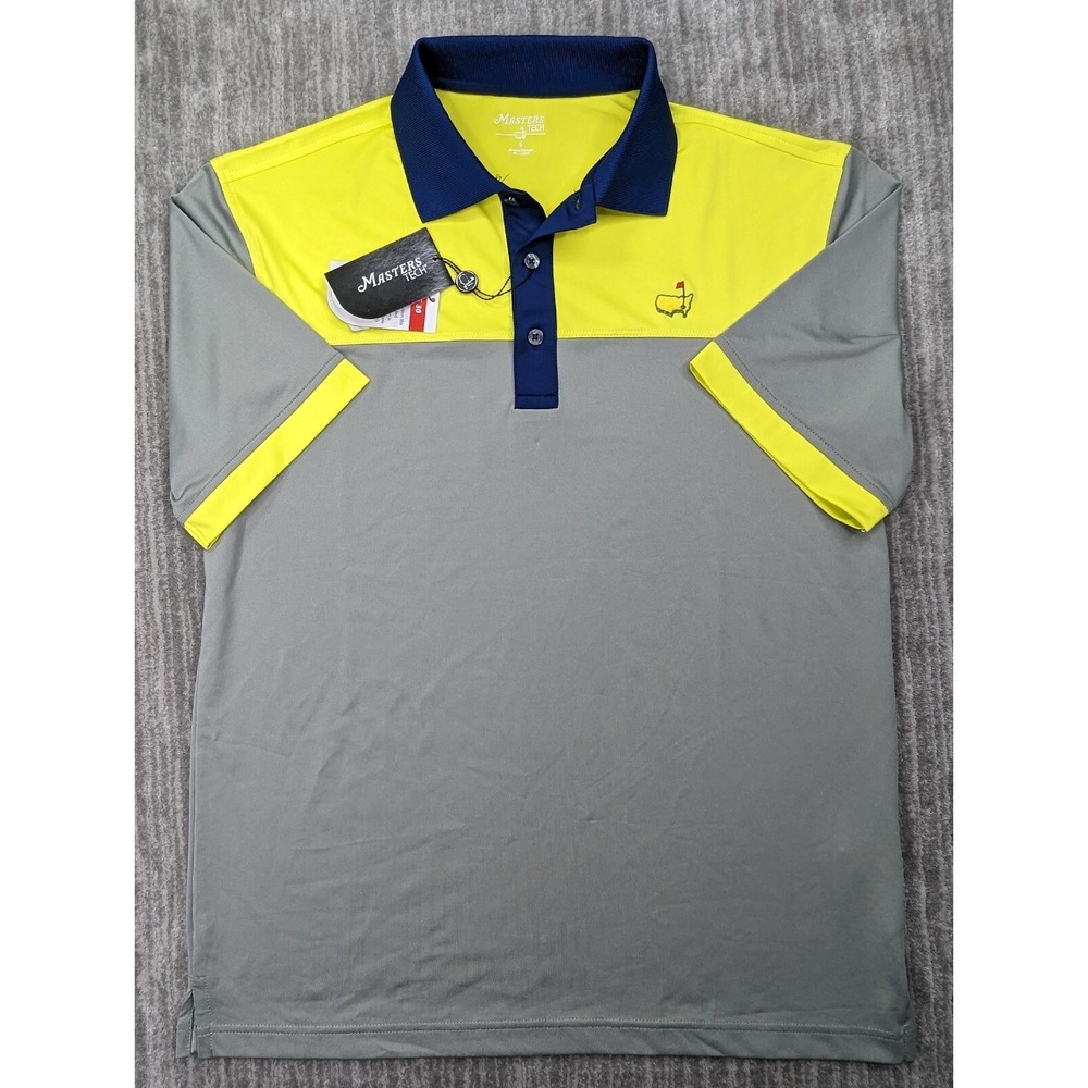 Masters Tech Golf Polo Shirt Solid Gray UPF 30 Wicking Stretch Mens Small NWT